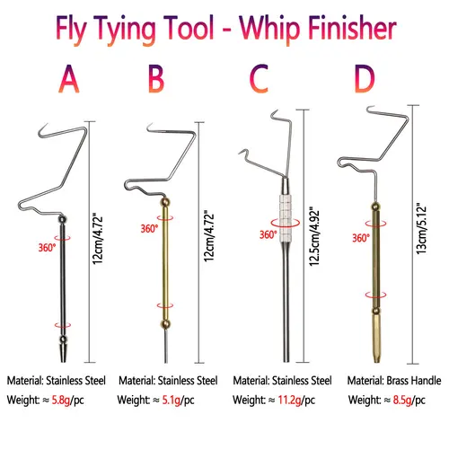 Imagen 2 del producto Bimoo-Herramienta para atar moscas, acabado de látigo, enhebrador de bobina, tijeras, cepillo de doblebado, apilador de pelo, peine de aguja Bodkin