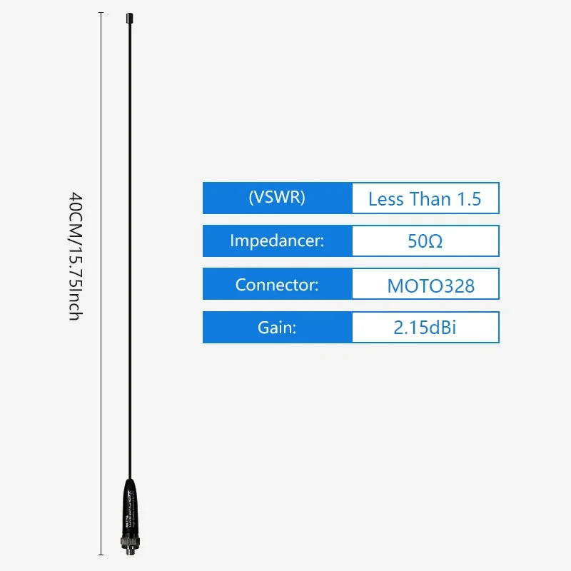 Talkies-Walperforés RH771S, Antennes Radios Minces et Souples, Compatible avec Motorola GP328, GP300, GP88, GP340, GP338, CP040, GP380, P10, P50
