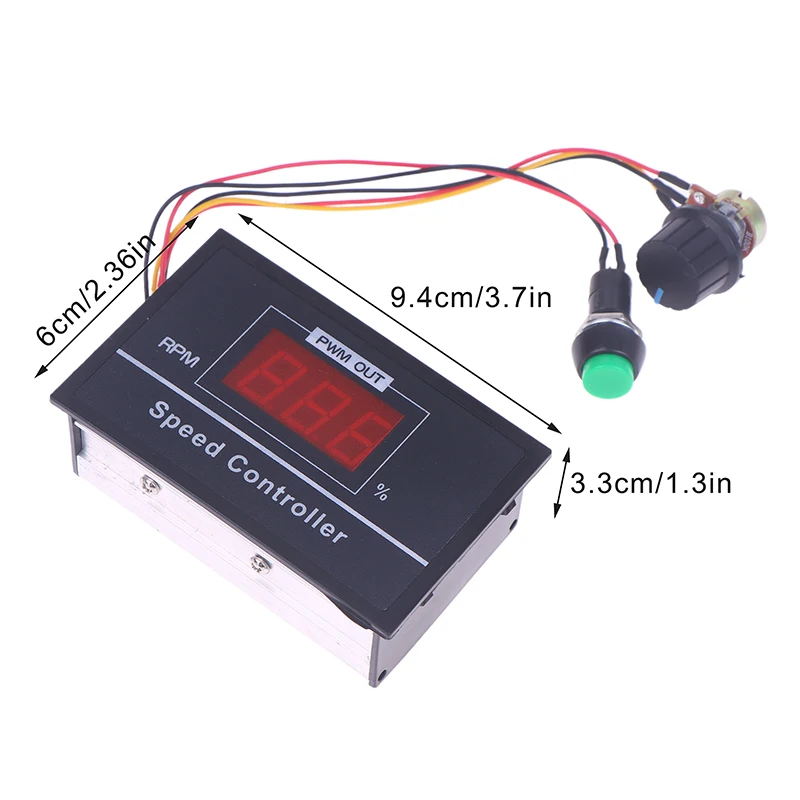 

DC 6-60V 6V 12V 24V 48V 30A Цифровой дисплей ШИМ Контроллер скорости двигателя постоянного тока с пусковым стоп-переключателем Регулятор скорости двигателя