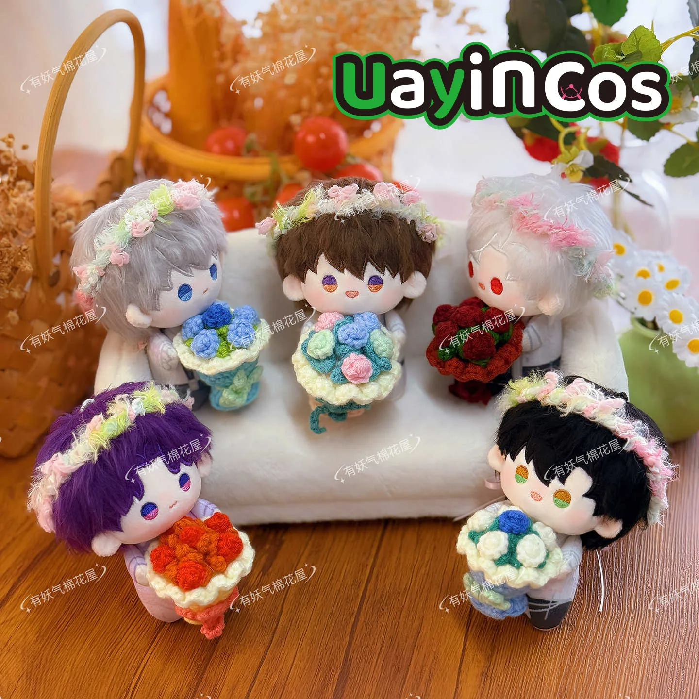 

10 см Love and Deepspace Sylus Caleb Xavier цветочная гирлянда мягкая плюшевая кукла одежда брелок подушка аниме фигурка игрушка Kids Gi