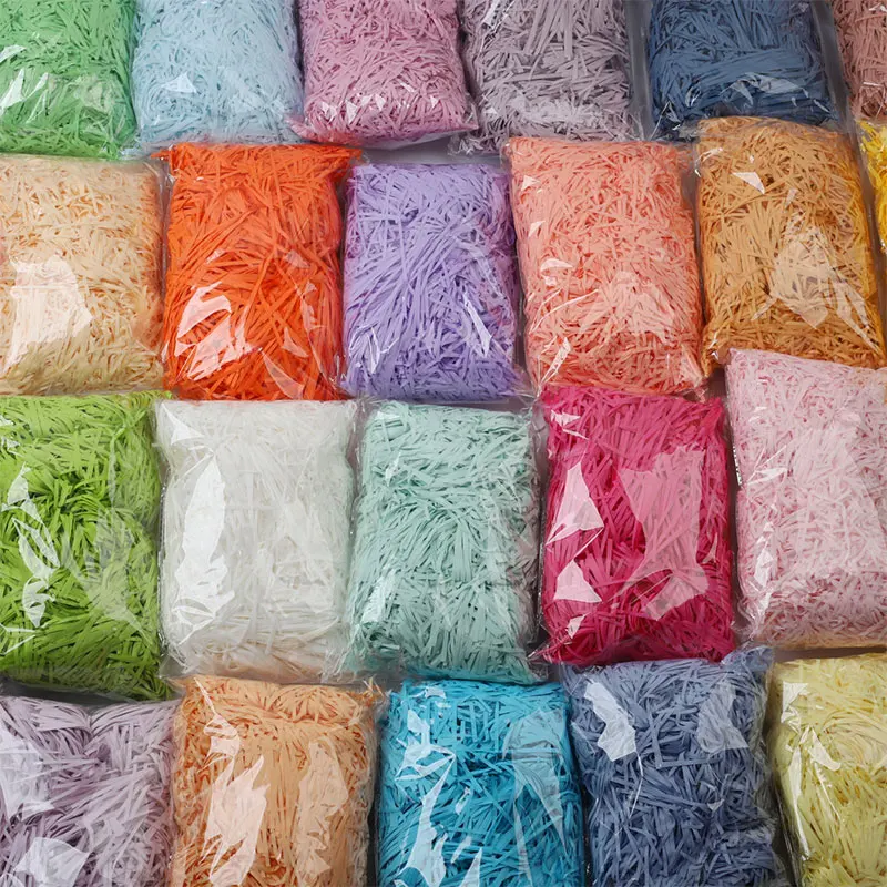 10-100g geschreddertes, gekräuseltes Papier, recycelbares Raffia-Schredderpapier für Geschenkverpackungen, Boxenfüllungen, Party, Feiertage, DIY-Dekoration – Detail 6