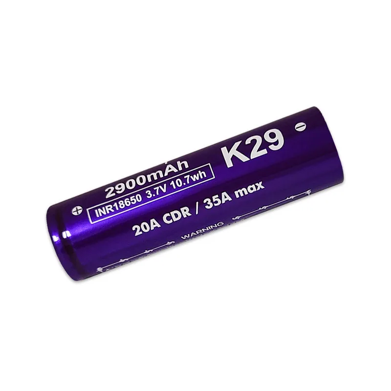Vapcell original k29 inr 18650 bateria 2900mah 3.7v 20a/35a baterias de lítio recarregáveis célula de alta potência para brinquedos lanterna