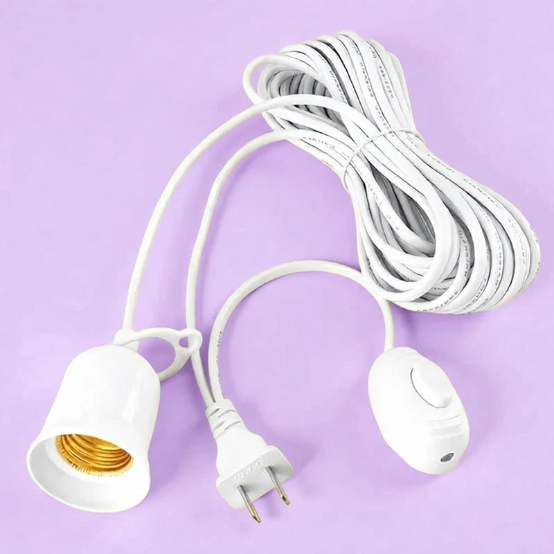 1Pc 10m Power Cord Cables E27 Lamp Base Holder With Switch Wire For Pendant Led Bulbs Fixture Hanglamp Suspension Socket