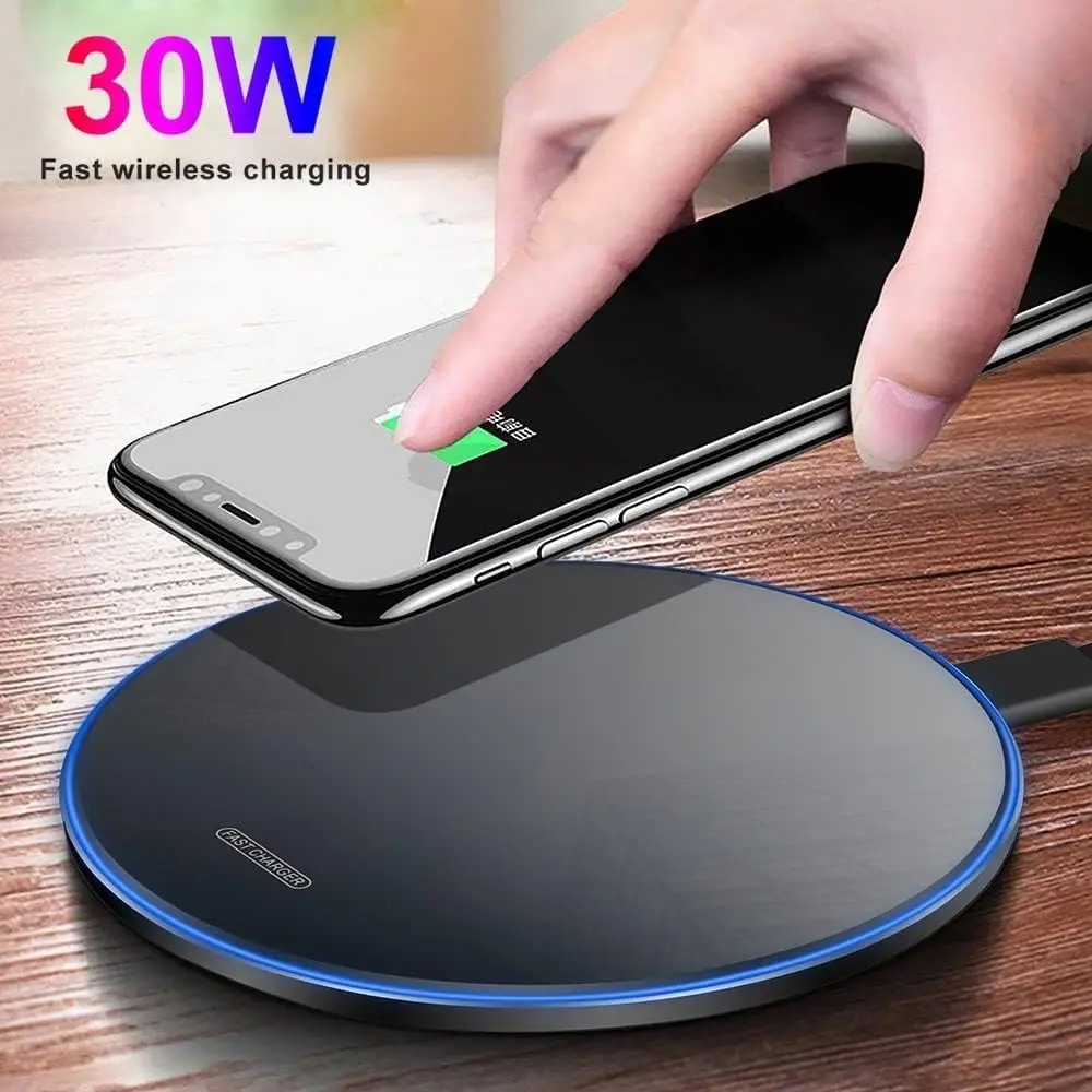 Portable 30W wireless charger, fast charging station compatible with Phone 17/16/15/14/13/12 Pro Max, 8 Mini, Samsung and Xiaomi