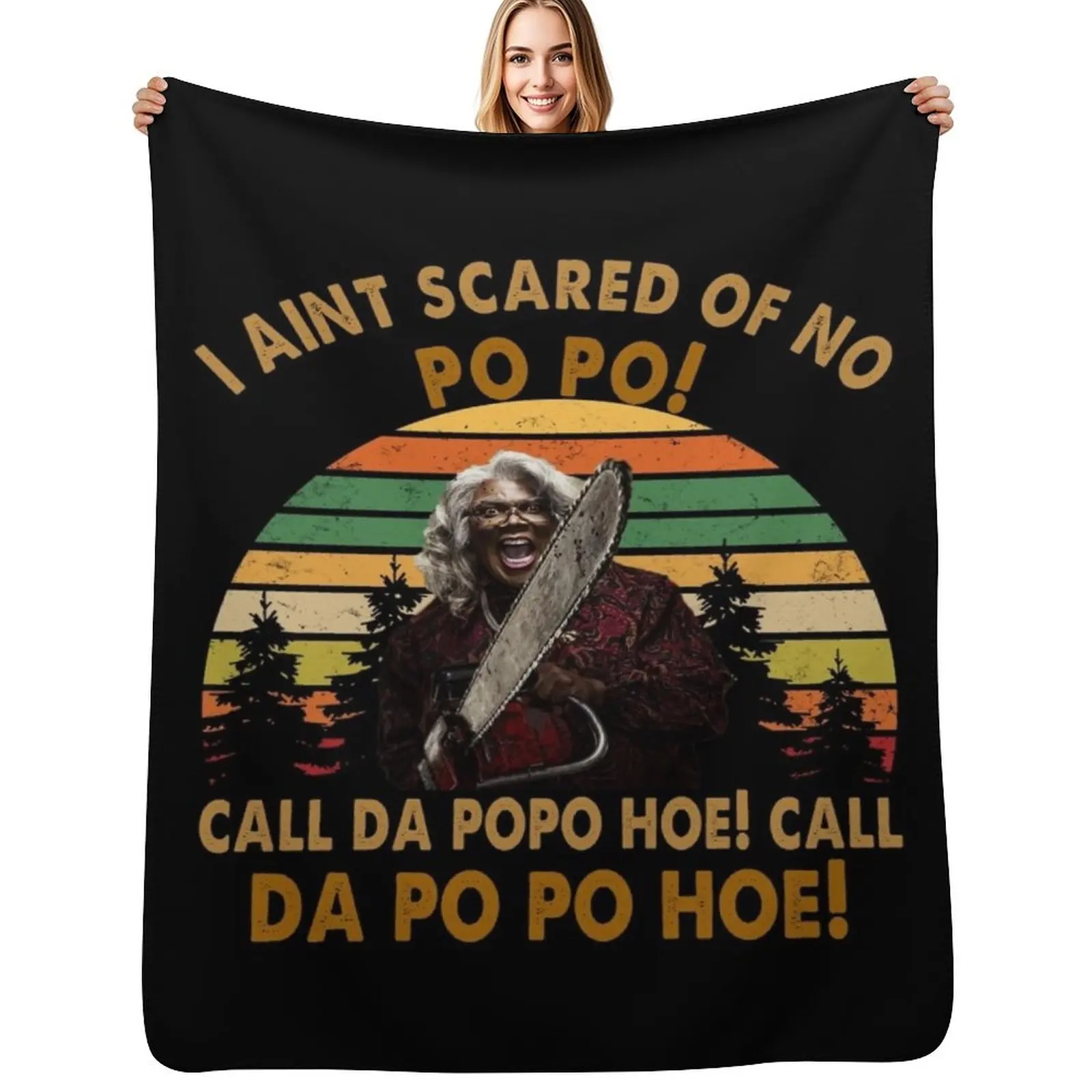 

Madea Tyler Call Da Po Po Hoe Throw Blanket Camping Decorative Throw cosplay anime Beautifuls Blankets