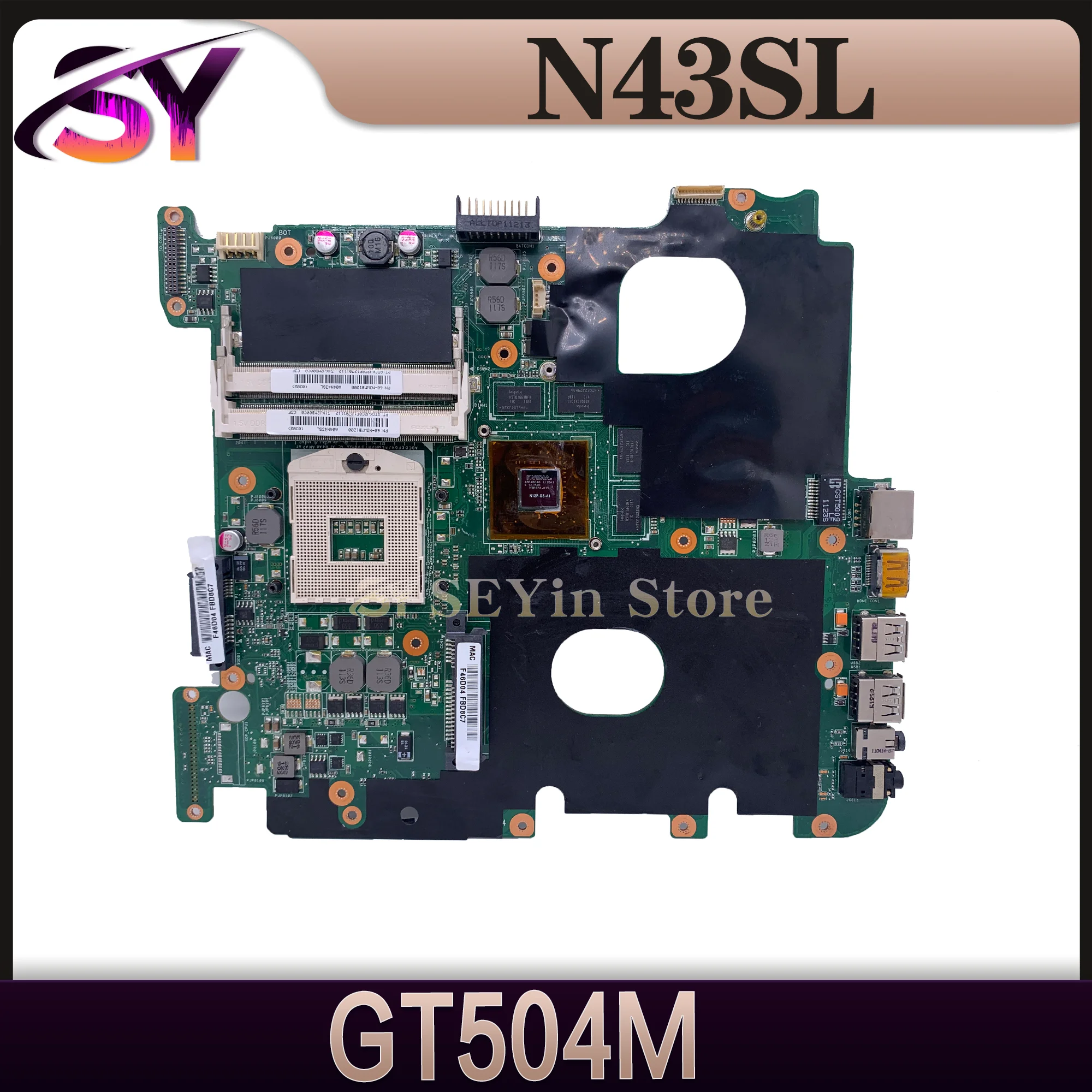 

N43S Mainboard For ASUS N43SL N43SN N43SM Laptop Motherboard HM65 GT540M MAIN BOARD