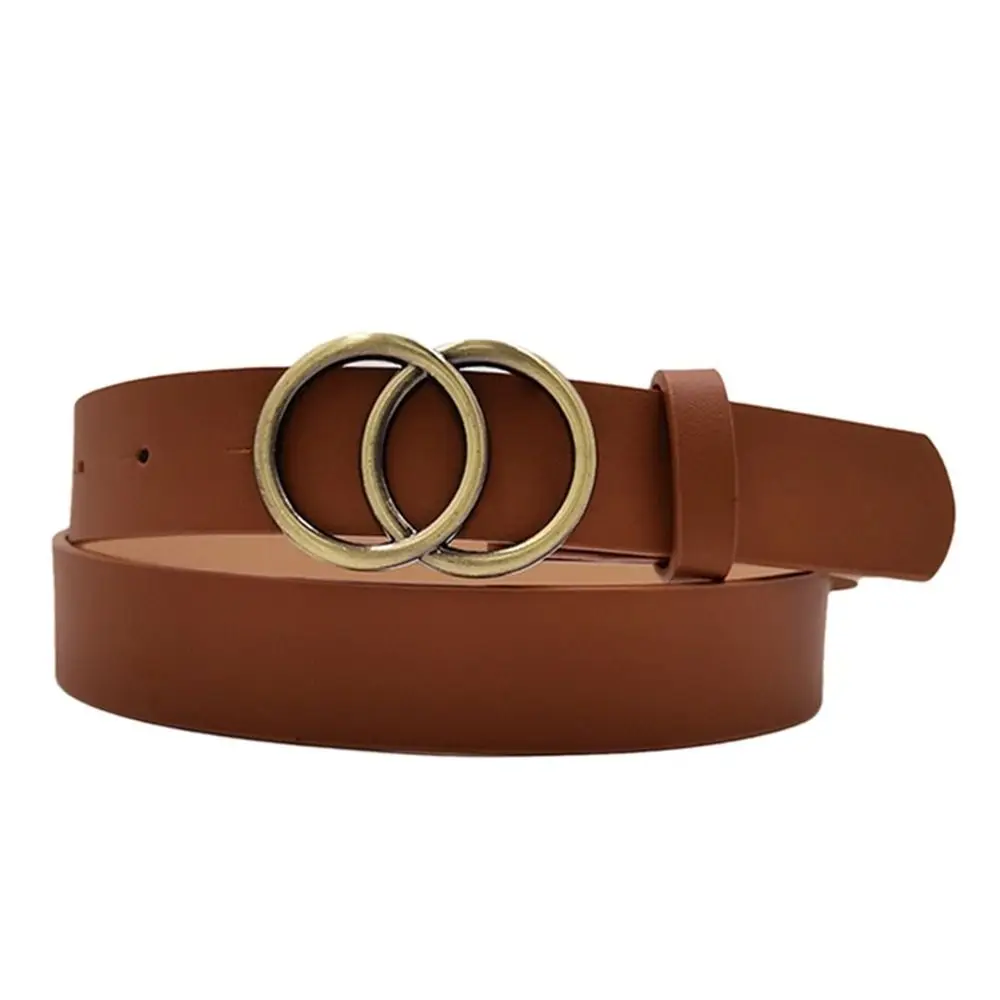 Ceinture en cuir PU imprimé léopard pour hommes et femmes, ceinture à double anneau, sangle de taille, robe en jean, simple