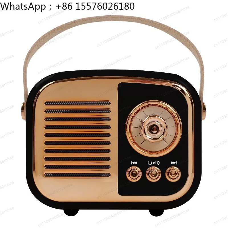 Stylish Design TF AUX FM Radio Retro Speaker Bluetooth Portable Wireless Mini Speaker