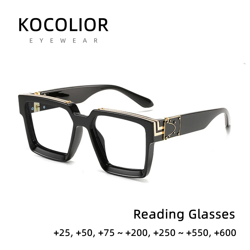 New Fashion Brand Designer Square Reading Glasses For Women Men Luxury Top Quality Vintage Clear Frame Glasses Oculos De Sol ﻿