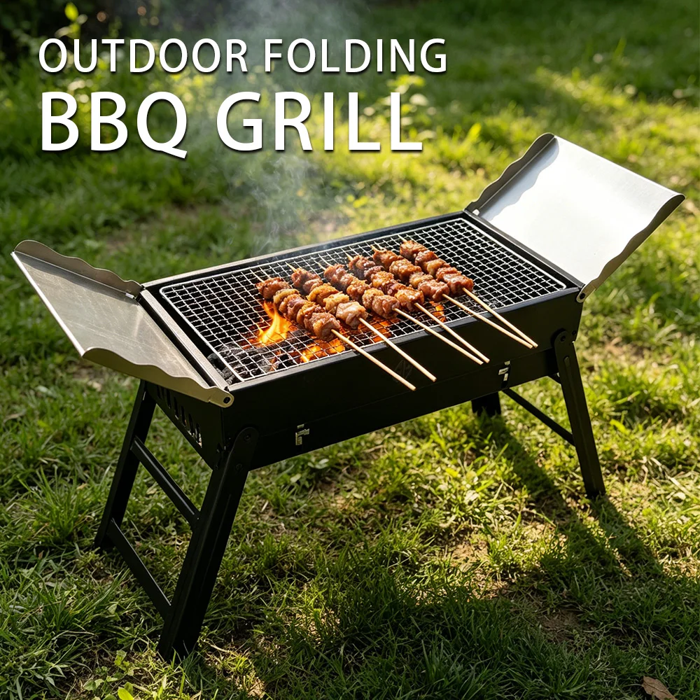 Factory SPCC Steel Foldable BBQ Grill 10 Second Quick Disassembly Portable Outdoor Barbecue Stove Grilling Rack for Wholesale