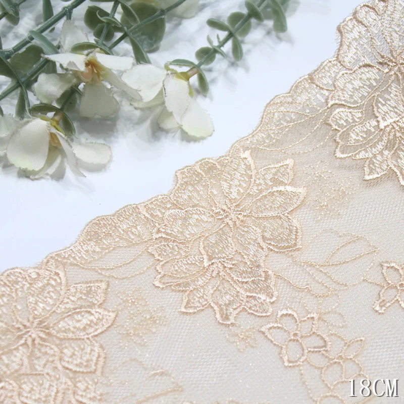 29Yards Floral Shinny Embroidery Embroidered Lace Trim Trimmings For Sewing Lingerie Underwear Bra Dress Scarf Fabric