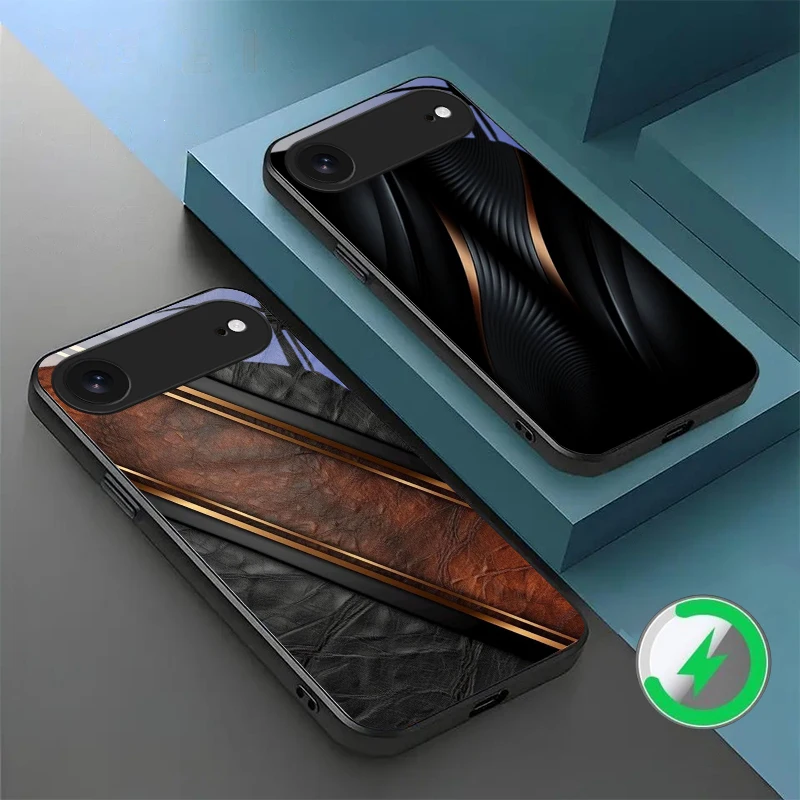 

Retro diamond geometry Suitable For iPhone 17 Pro Max 16E 15 Pro 14 13 Plus 12 mini 11 16 Air 17Pro magnetism Glass Phone Case