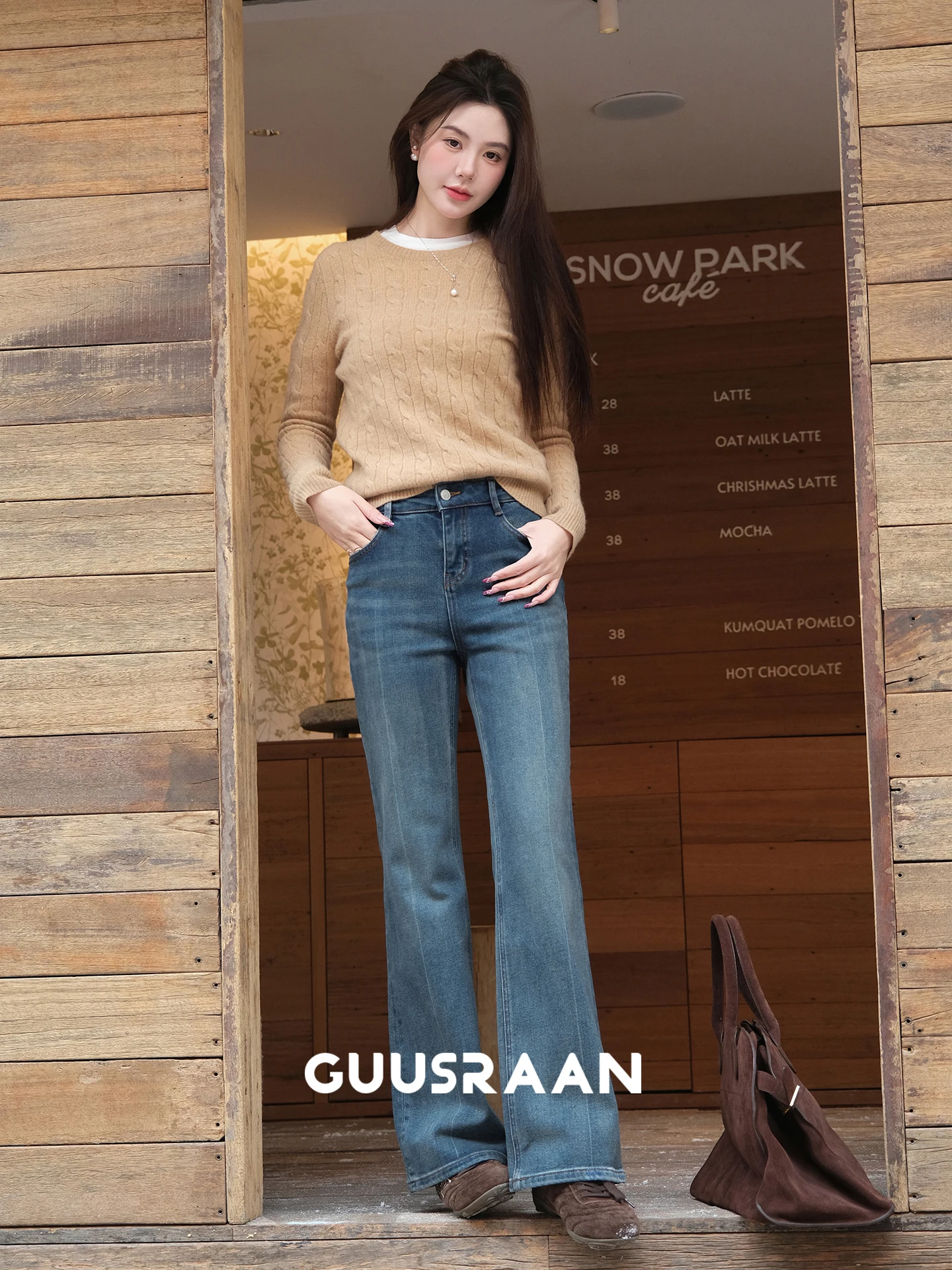 

Джинсы Kailing с высокой талией и прямым кроем для женщин, оригинальная ткань C, винтажные, универсальные, повседневные, зимние, джинсовые