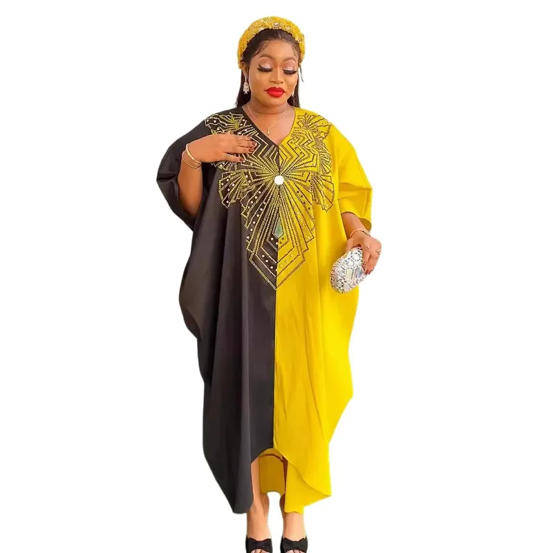 

2024 African Dresses for Women Traditional Africa Clothing Dashiki Ankara Loose Boubou Gown Abaya Robe Muslim Kaftan Maxi Dress