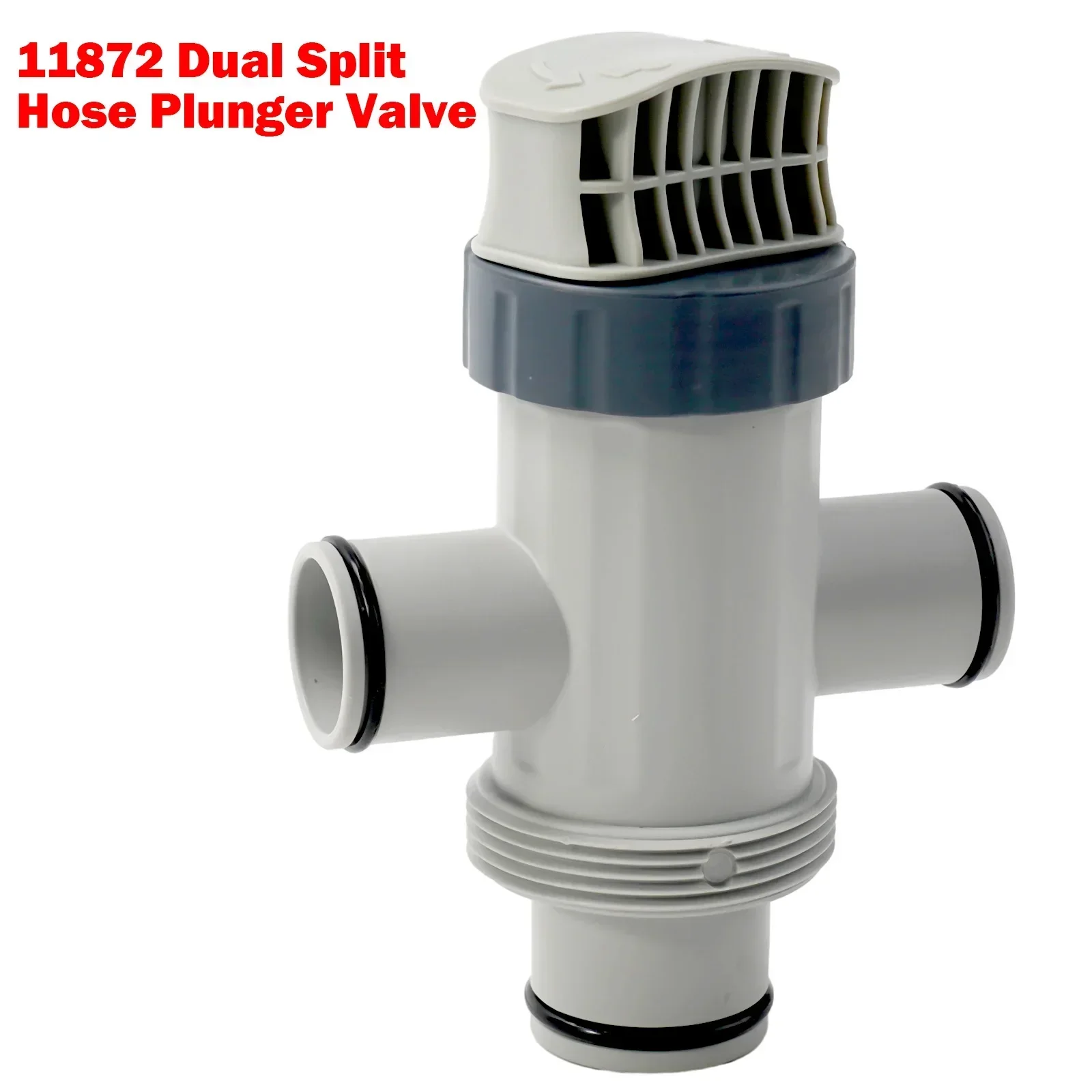 

11872 Dual Split Hose Plunger Valve For Intex Items 26175EH 26193EH 26301T Plastic Gray Hose Connector Replacement Valve Part