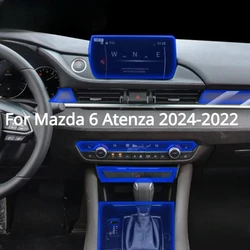 Tpu Film for Mazda 6 Atenza 2024 2023 Car Interior Sticker Center Console Gear Touch Screen Dashboard Door Windows lifting Panel