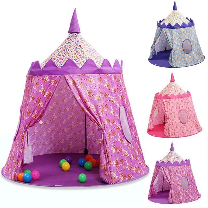 Akitoo tenda di stoffa per bambini Prince Princess game castle game house yurta Outdoor indoor crawling pieghevole toy