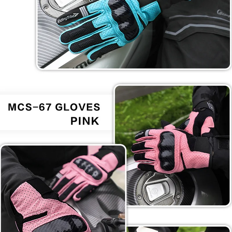 Motorcycle Leather Gloves Carbon Fiber Shell Suitable for Bike Gloves Skateboard Gloves Outdoor Gloves