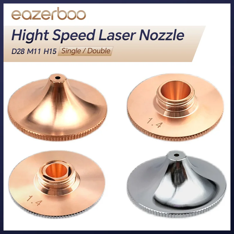 

High Speed Fiber Laser Nozzles D28 M11 H15 Single Double Layer Chrome Plated Nozzle Raytools WSX HSG HANS Precitec Laser Head