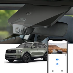 Fitcamx 4K Dash Cam for Kia Telluride 2020-2025, Car DVR with WiFi Connection & Left-Hand Drive Support