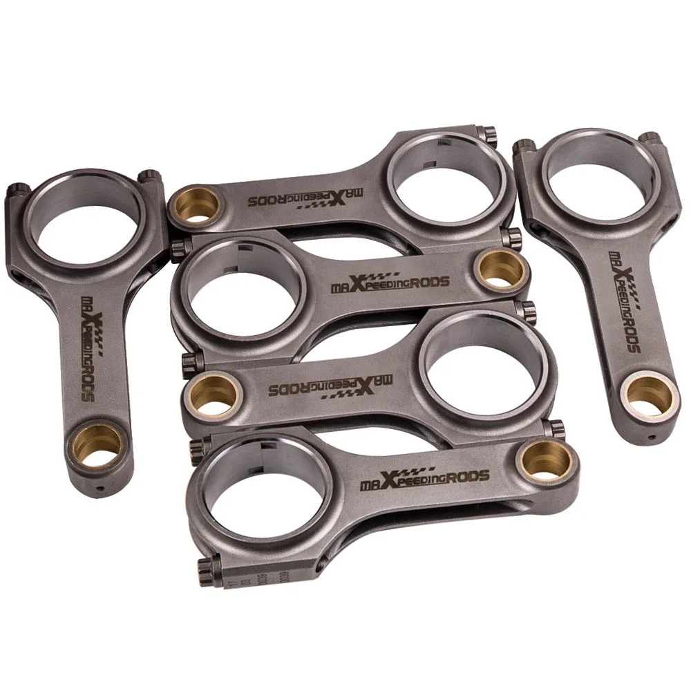4340 Forged Steel H-Beam Connecting Rods Rod For VW VR6 Golf 2.8 2.9 164mm ARP 2000 Bolts 800 BHP