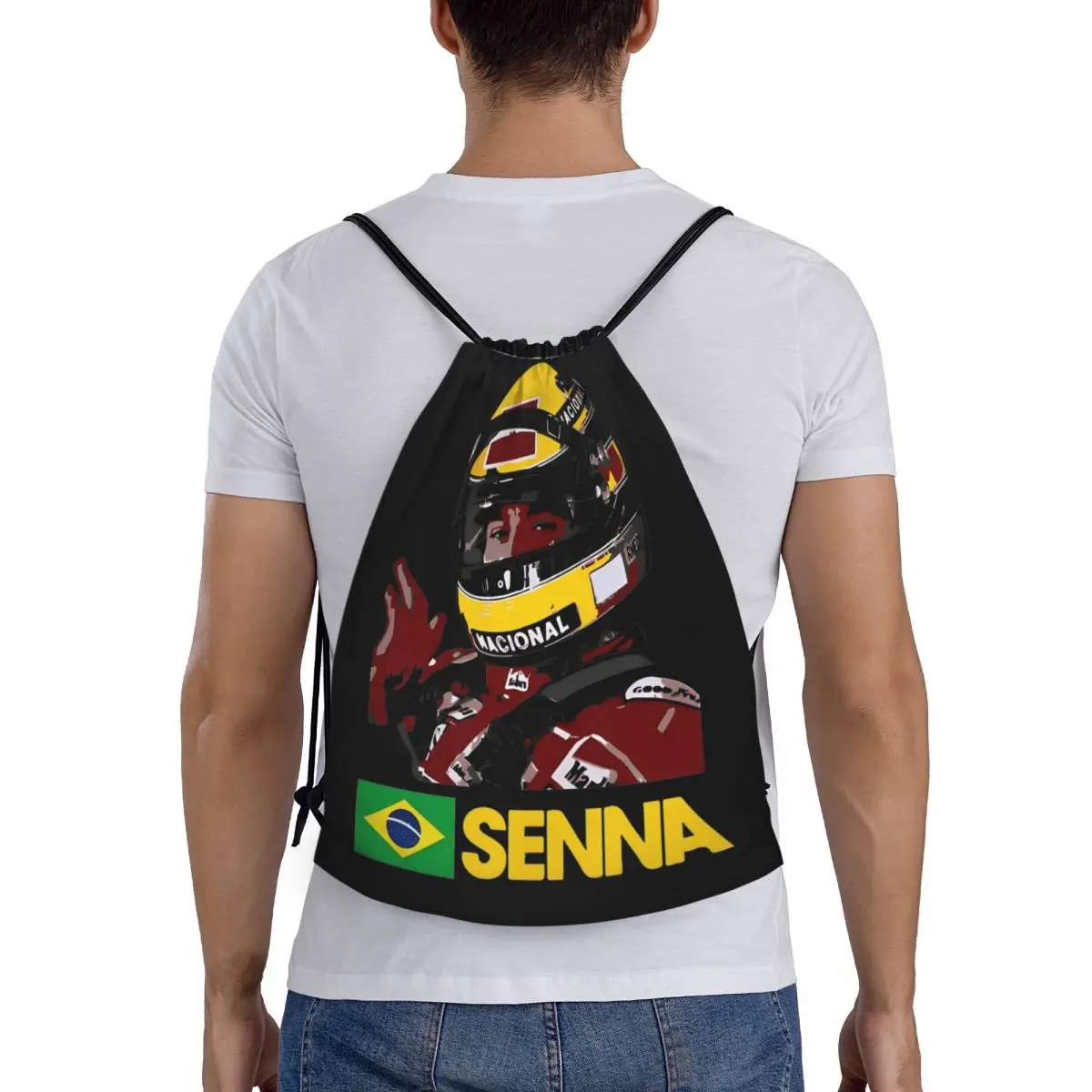 Ayrton Senna Racing Cars Drawstring Mochila, Sports Gym Sackpack, Sports String Bag para correr