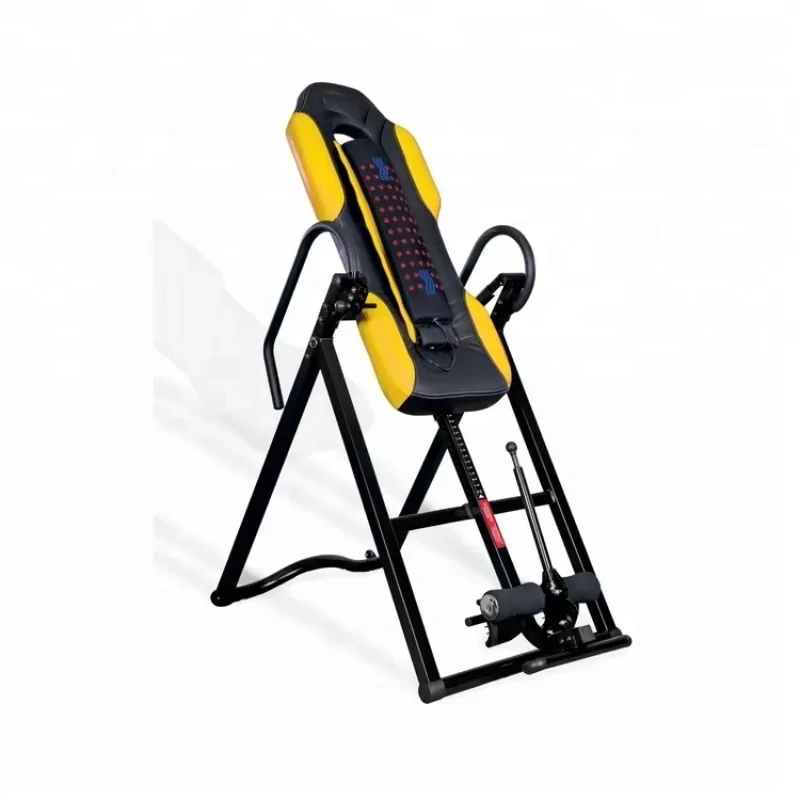 Luxury Physical Chiropractic Inverted Table with Vibrating Back Massage and Hot Folding Back Therapy Table Gym Gravity Chair