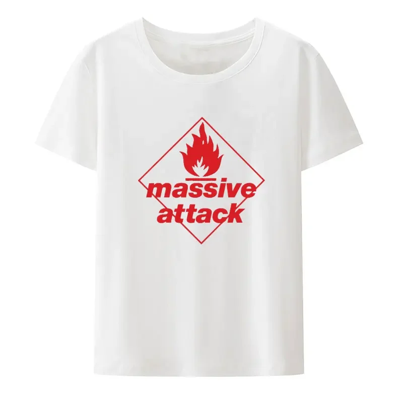 Massive Attack White Tees Men Women Short Sleeve Modal Breathable Graphic T Shirts Harajuku Casual Streetwear Tops New Arrival