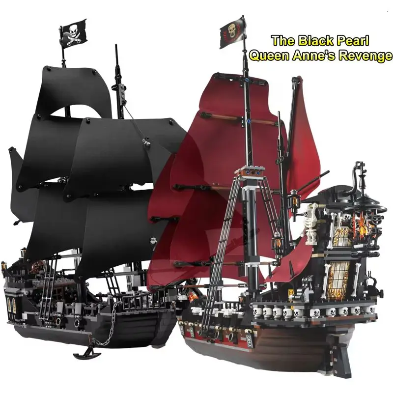 

Pirates Of The Caribbeans Queen Anne Revenge Warship The Black Pearl 4195 4184 Ship Building Blocks Model Toys Bricks Kids Gifts
