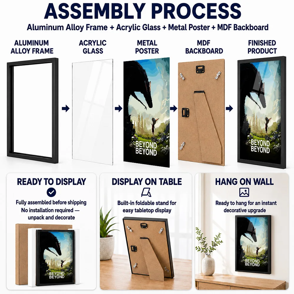 Beyond Game Framed Metal Poster Personalized Hero Tribute Wall Art A Unique Gift For Cosplay Enthusiasts To Display In Studio