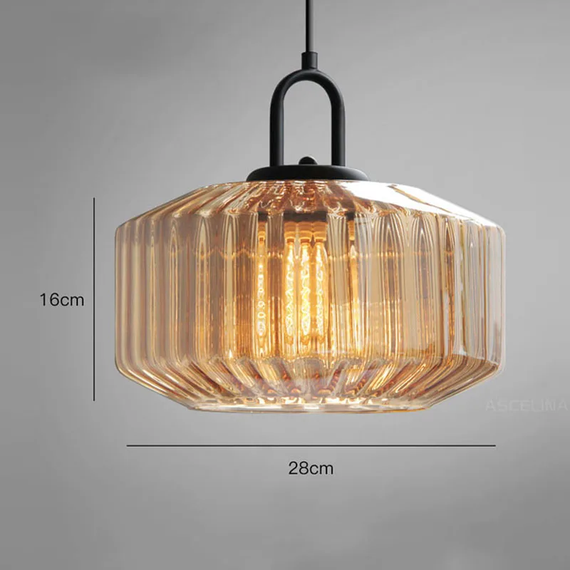 Imagem -04 - Retro Led Glass Pendant Light Lustre Nórdico Loft Hanging Indoor Decor Lights Luminárias para Quarto Restaurante Lâmpada