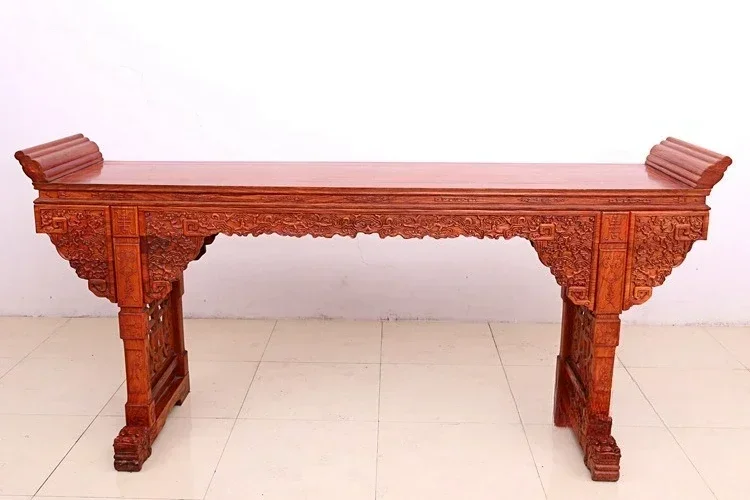 Zhongtang case Shentai mahogany furniture, African huanghuali wood Zhongtang six-piece set, Chinese solid wood for antique