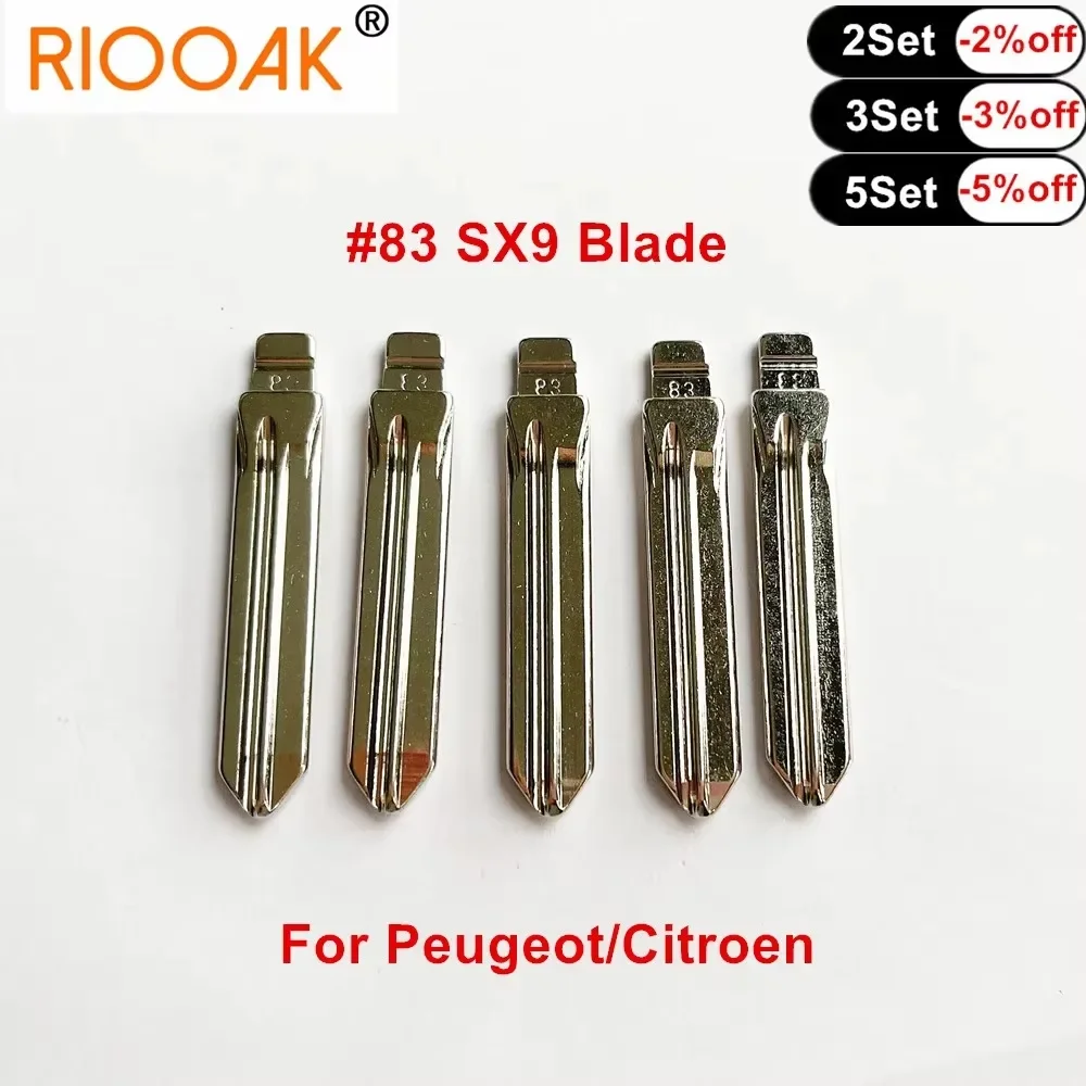 10Pcs #83 SX9 Metal Uncut Flip Key Blade Compatible KD VVDI Replacement Blank For Peugeot Citroen Folding Car Remote Key