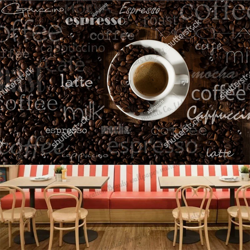 

Coffee Bean English Letter Photo Wallpaper Coffee Shop Afternoon Tea Cafe Restaurant Background Wall Paper Papel De Parede