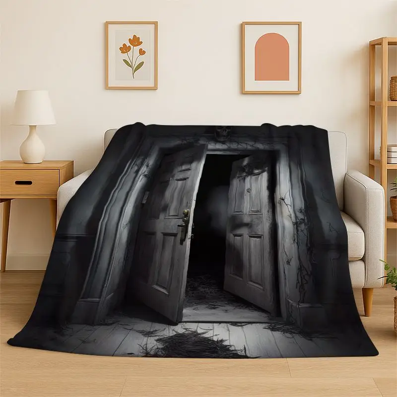 Gothic Magic Gate Door Miracle Flannel Blanket Soft Throw Blanket for Bedroom Living Room Bed Travel Camping Picnic Nap Cover