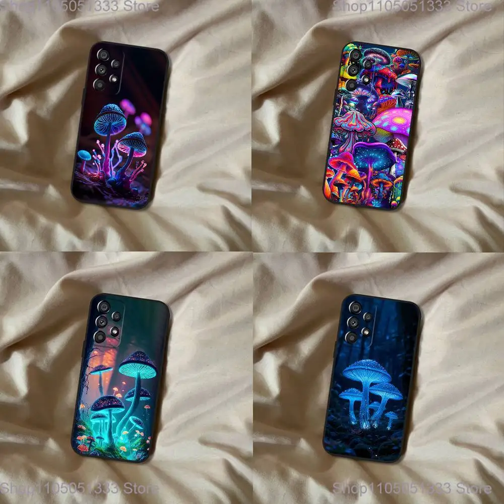 

Trippy Art Mushroom Phone Case For Samsung Galaxy A20,A21s,A22,A31,A32,A52,A53,A72,73,A80 Soft Black Cover