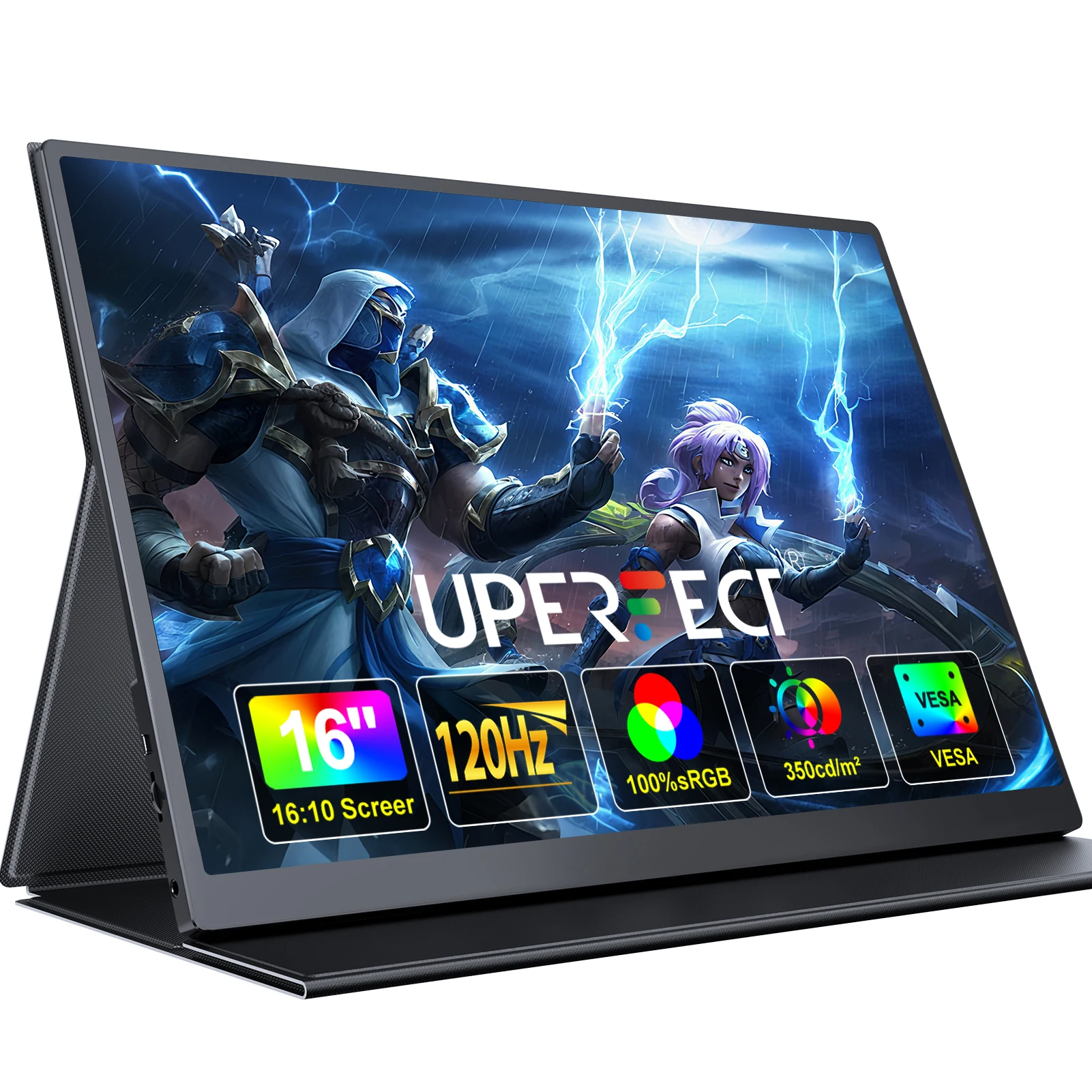 

16 inch 120Hz Portable Gaming Monitor 2.5K 100%sRGB IPS Travel External Display for Computer Pc Laptop Mobile Screen Extender