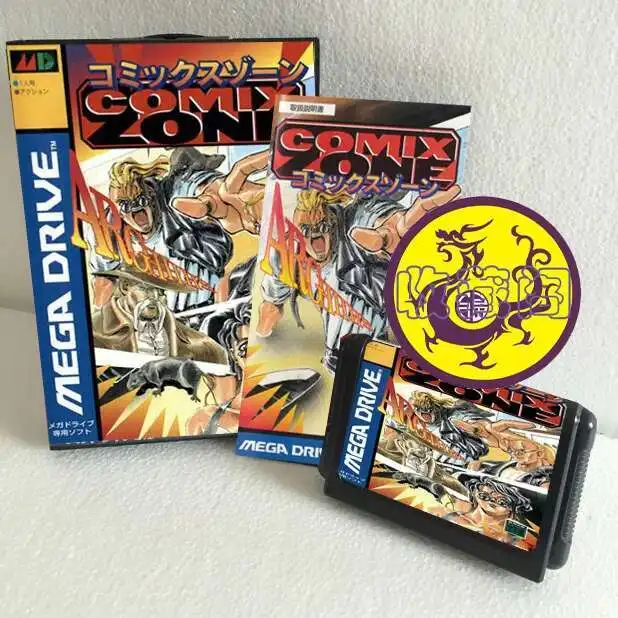 

Comix Zone With JP Box And Manual Book 16Bit MD Game Card For Sega MegaDrive Genesis Consoles