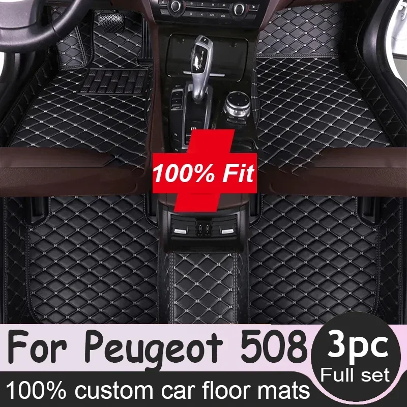 

For Peugeot 508 2018 2017 2016 2015 2014 2013 2012 2011 Car Floor Mats Interior Parts Waterproof Anti Dirty Leather Rugs 003