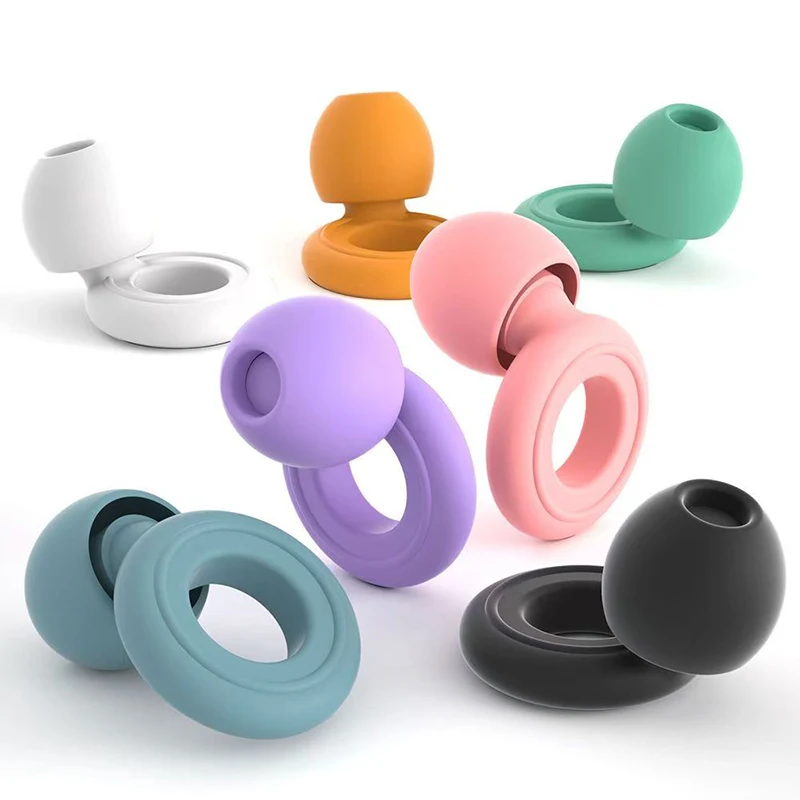 Tapones para los oídos de silicona para nadar, dormir, cancelación de ruido, reducción de ruido, insonorizados, reducen los perturbaciones, tapones para los oídos de bucle de calidad