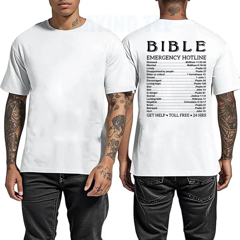 Gott antwortet auf die Notrufnummern der Bibel Lustiges Hotline-Christen-T-Shirt Y2k Jesus Glaube Bibel Notfall Religiöses Grafik-T-Shirt – Detail 11