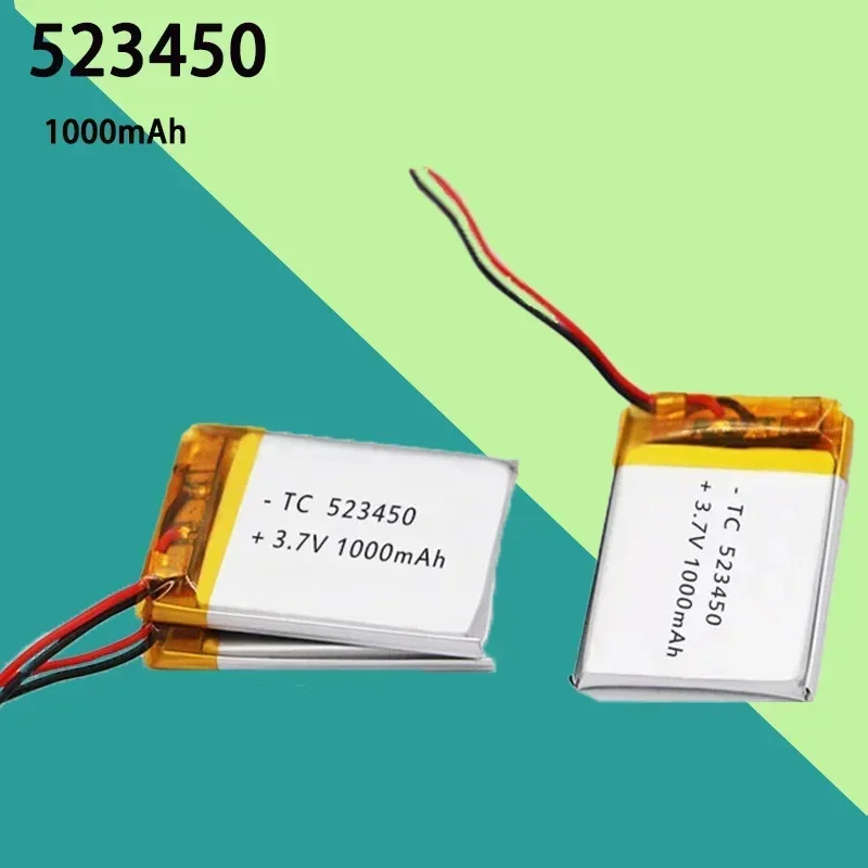 523450 New Polymer Lithium Rechargeable Battery Li-ion Battery 523450 1000mAh 3.7V for Smart Phone DVD MP3 MP4 Led Lamp