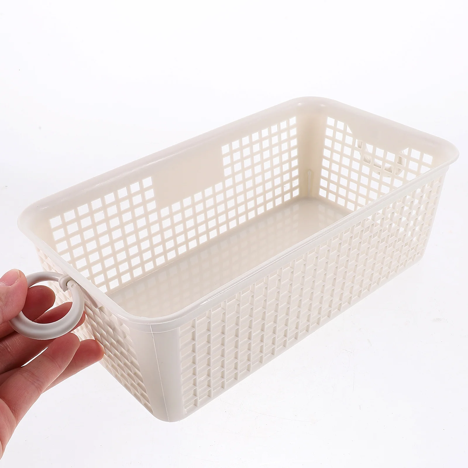 

3pcs Storage Basket Plastic Stackable Bins For Kitchen Bathroom Desktop Organizer Home Sundries Cosmetics Snacks Organizing