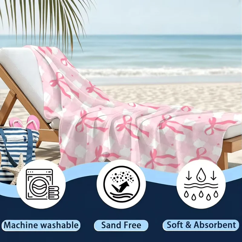 Newest Beach Towel Pink Background Name Crab Beach Chair Wine Cartoon Beach Towel Women Summer Pool Towel