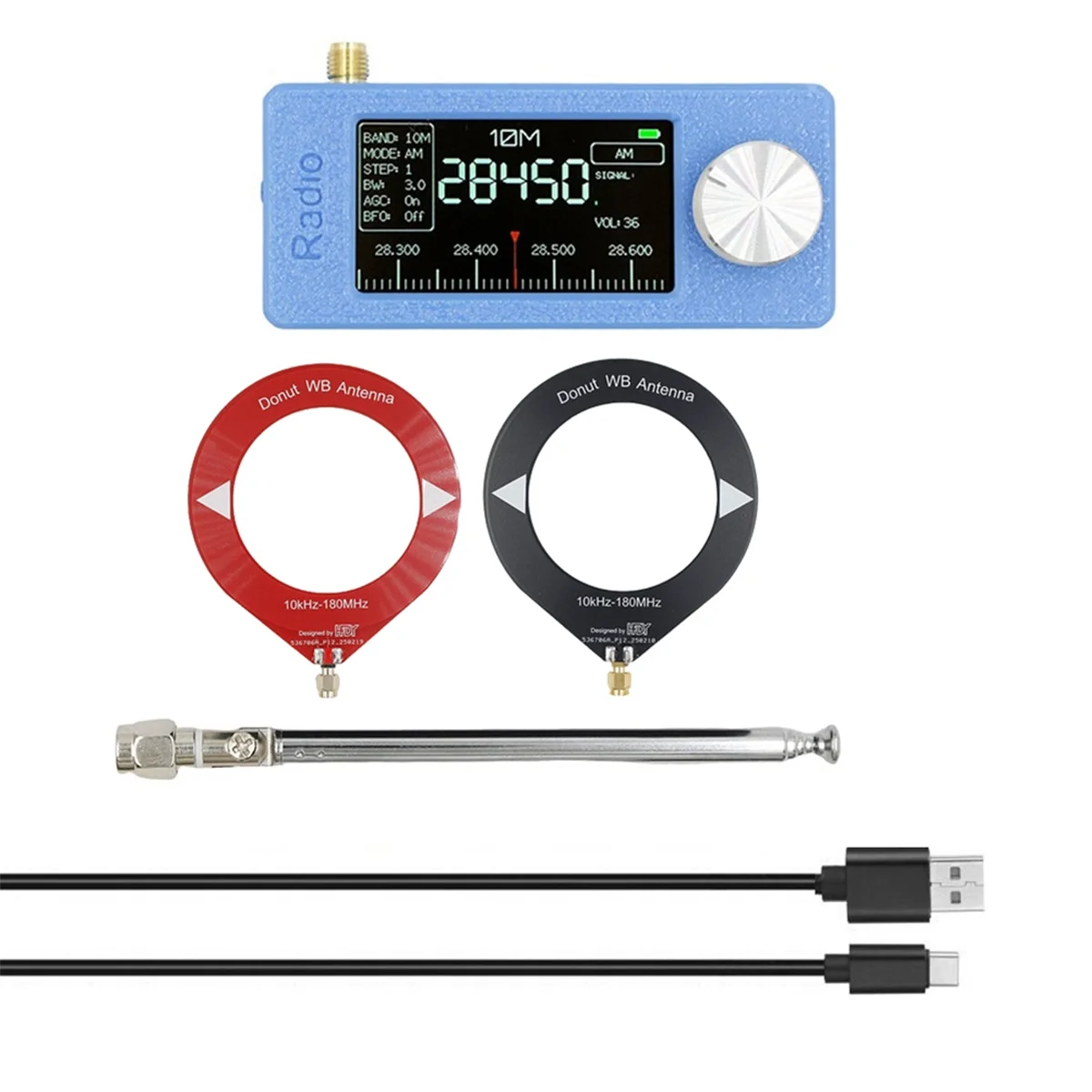 ABJZ SI4732 راديو استقبال صغير 10 كيلو هرتز-180 ميجا هرتز راديو محمول + 2 نوع هوائي كيت AM FM راديو HF SW MW VHF Mini SI4732 راديو A