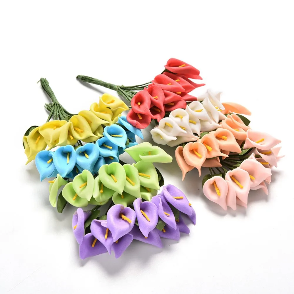 3/5/10 Bunch Artificial Flowers Mini Calla Lily  Foam Fake Flowers For Home Decor Wedding Decoration Craft Garland Accessorie