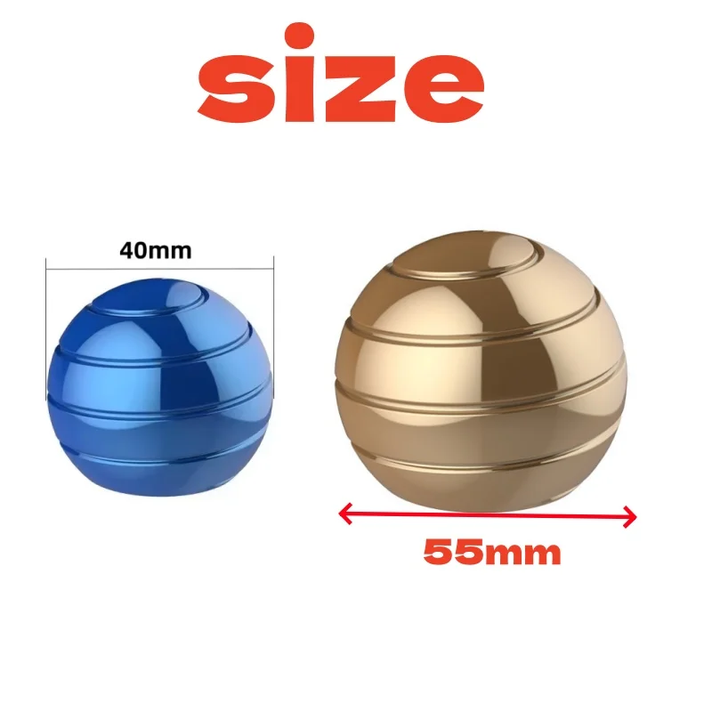 球形ジャイロスコープ減圧パワーボールデスクトップトイメタルジャイロスコープ錯視催眠フィジェットフィンガートイフィジェットトイ