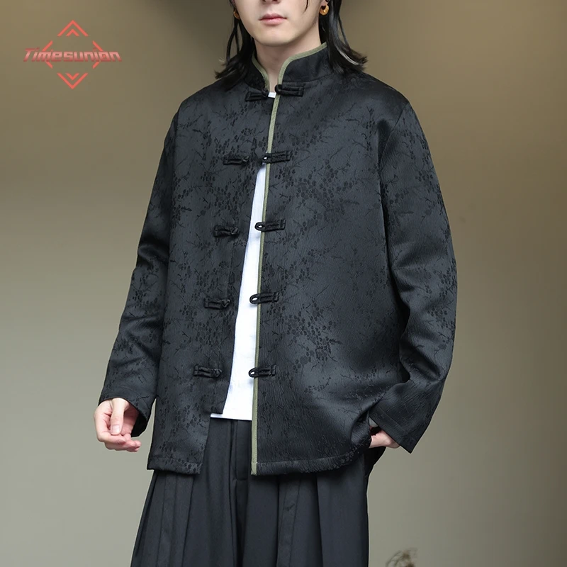 

Spring Men's Jacket Plus Size Retro Tang Men's Original Suu Jacquard Hanfu Coat Chinese Mountain Top Jackets