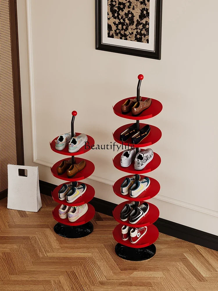 FG43*Creative round shoe rack household small multi-layer simple floor storage narrow door shoe rack