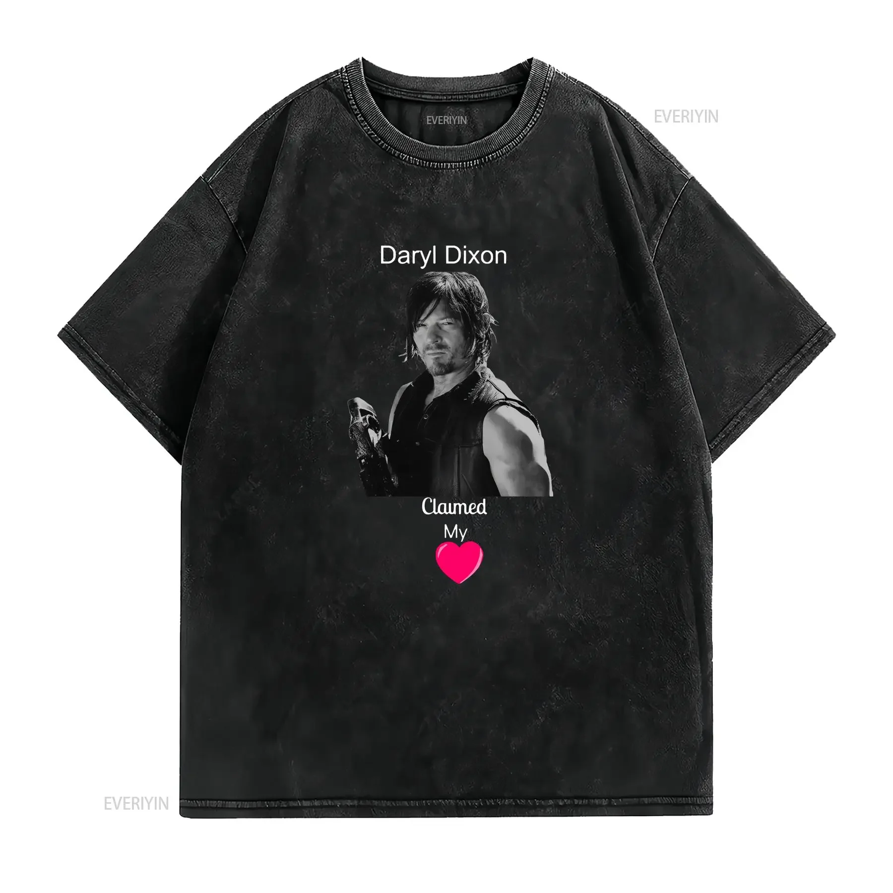Daryl Dixon Claimed My Heart T Shirt Walking Dead Women's Zombie TV Show Top vintage Washed Versatile Stylish fashion Slightly